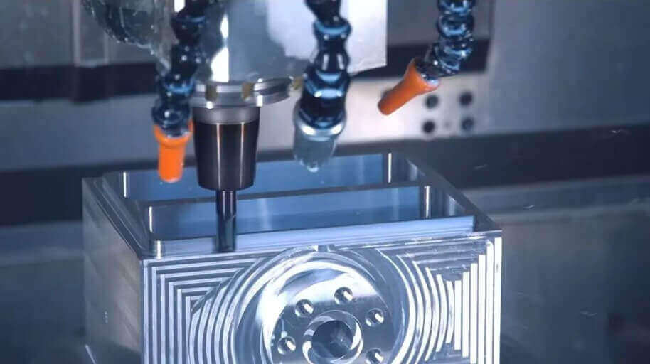 cnc milling cutter cutting metal parts