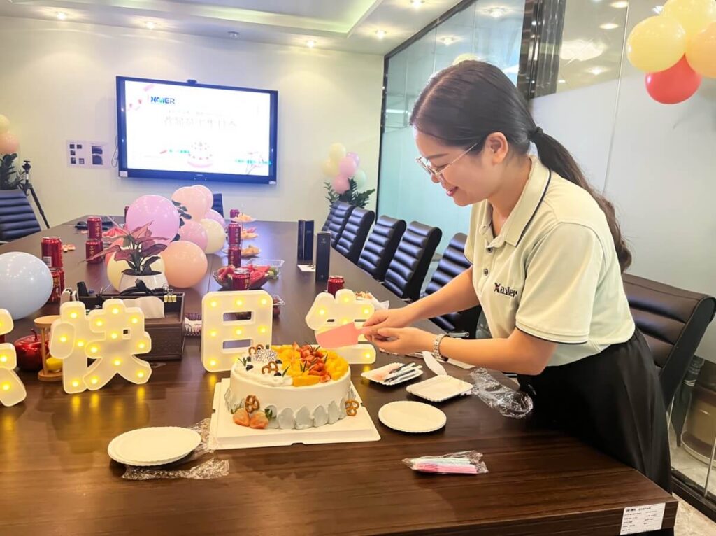 cutting birthday cake