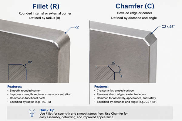 fillet vs chamfer