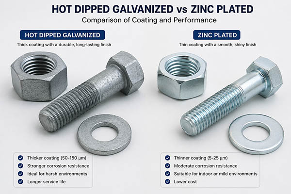 hot dipped galvanized vs zinc plated