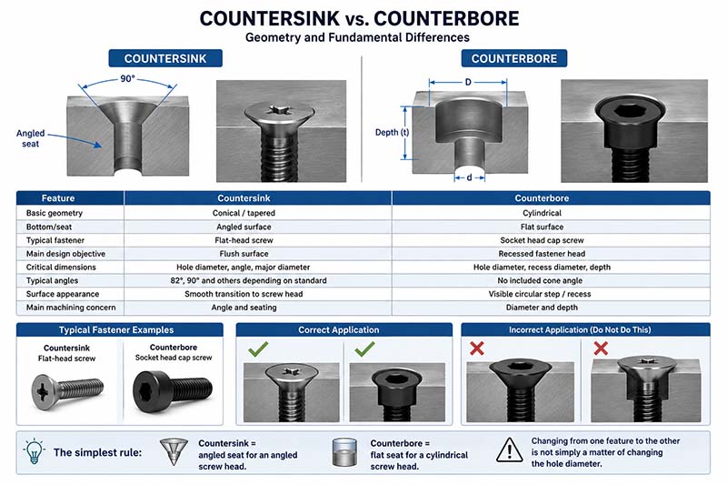 countersink vs counterbore