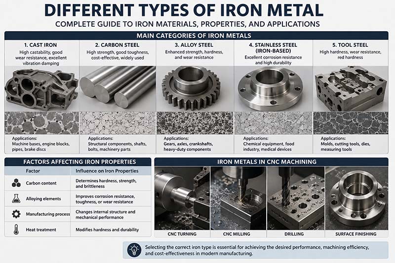 different types of iron metal