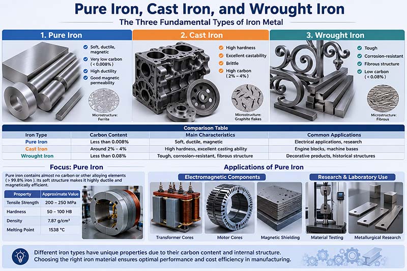 different types of iron metal