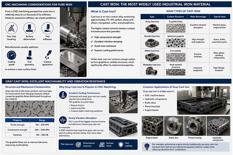 different types of iron metal