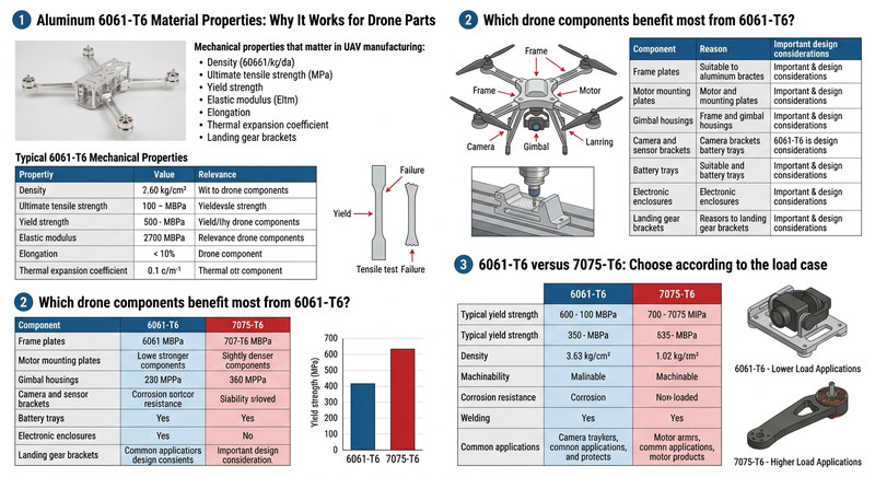 Aluminum 6061-T6 drone parts machining