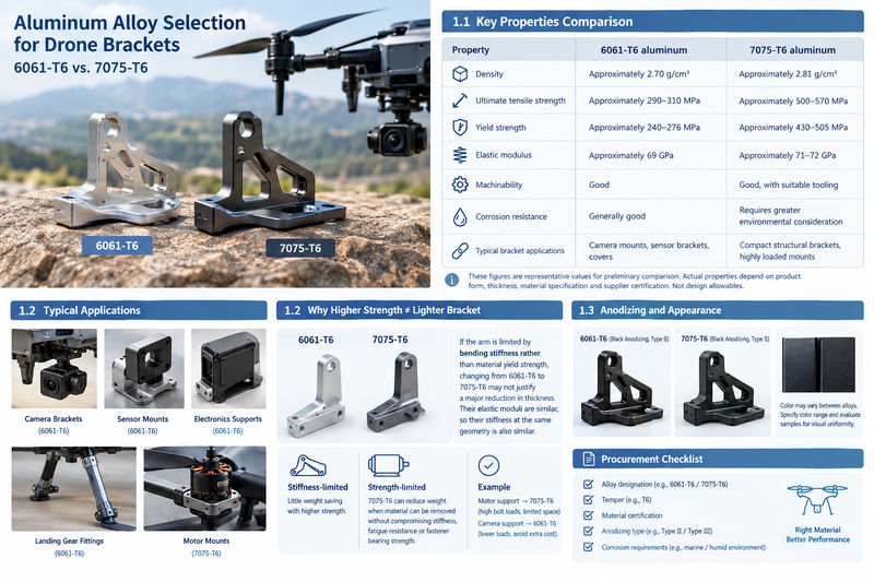 Anodized aluminum drone brackets