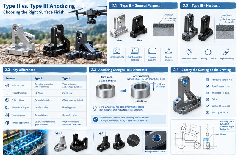 Anodized aluminum drone brackets