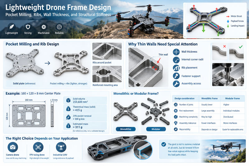 Drone frame CNC milling