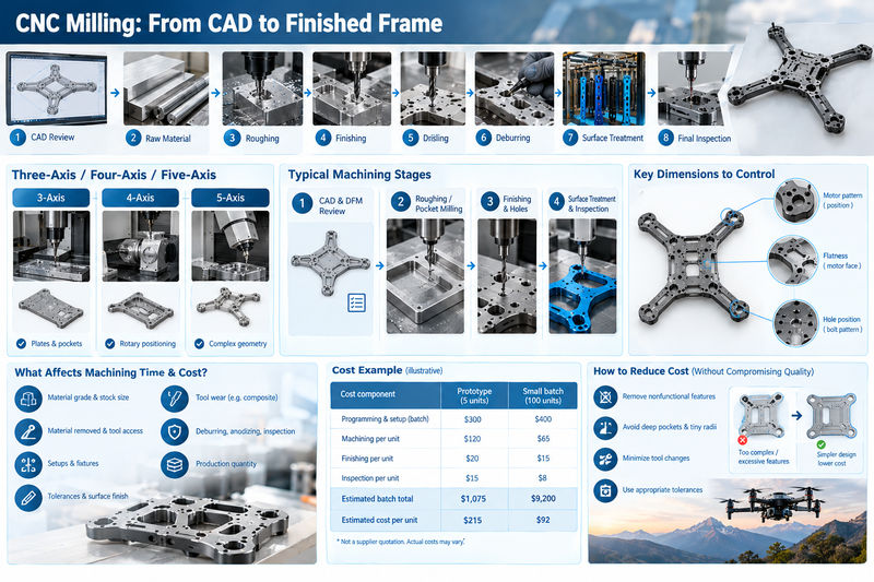 Drone frame CNC milling